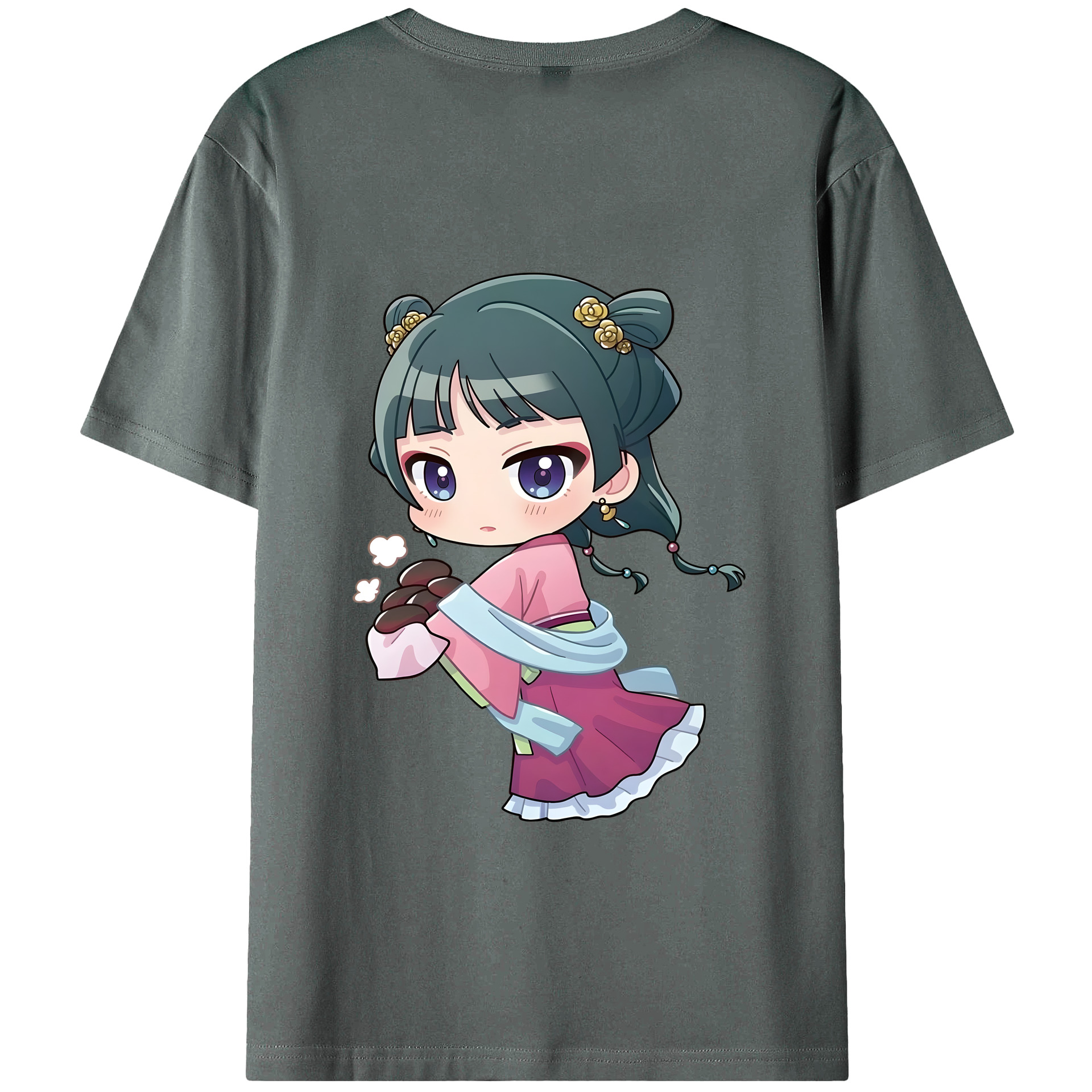 （画像用） 薬屋のひとりごと The Apothecary Diaries 綿100％ メンズ半袖Tシャツ（バックプリント） 通気性